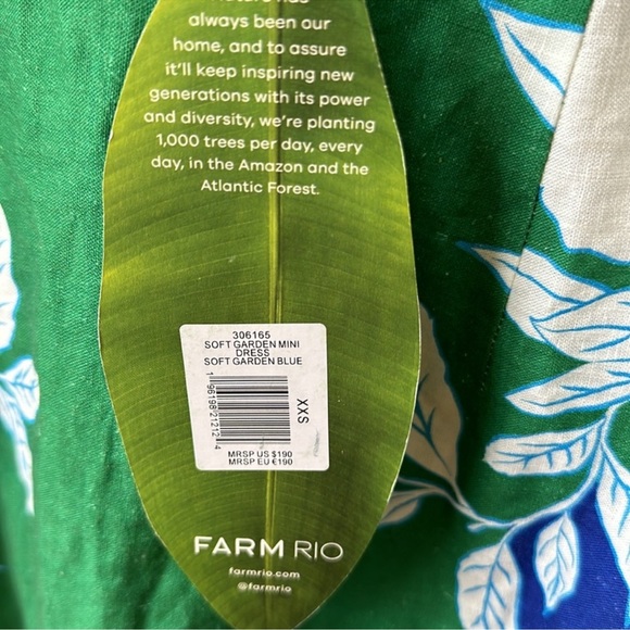 NWT Farm Rio linen-blend mini dress - Picture 6 of 9